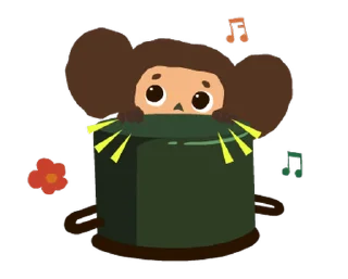 🎶 emoji チェブラーシカ アニメスタンプ @moe_sticker_bot Telegram sticker 6 of 24