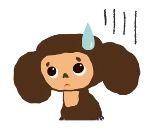 😓 emoji チェブラーシカ アニメスタンプ @moe_sticker_bot Telegram sticker 16 of 24