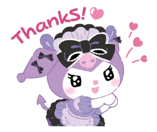 Sticker from Kuromi Tsundere Cafe @moe_sticker_bot
