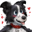 ❤ emoji Vin the Bordeaux Collie Telegram sticker 7 of 69