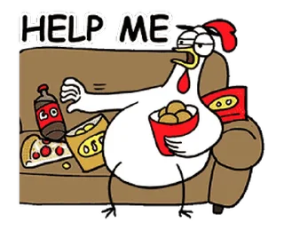 😊 emoji Chicken Bro Lazy Mode (雞雞兄弟) @kal_pc Telegram sticker 6 of 16
