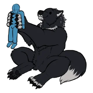 🔼 emoji BuffWolf The Emotional Support Werewolf Telegram sticker 7 of 13