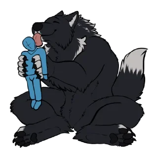 👅 emoji BuffWolf The Emotional Support Werewolf Telegram sticker 8 of 13