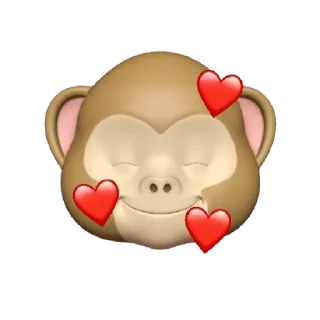 🥰 emoji @Apple_Animojis Monkey Telegram sticker 8 of 17