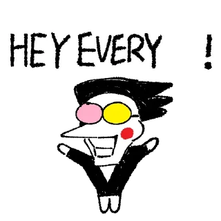 😃 emoji HEY EVERY   ! Telegram sticker 8 of 28