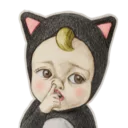 😐 emoji Babycute Telegram sticker 10 of 14