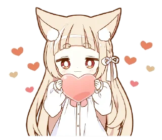♥ emoji NEKOMIMI girl Telegram sticker 1 of 105