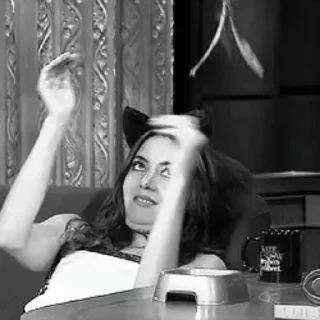 🐈‍⬛ emoji aubrey plaza core Telegram sticker 9 of 30