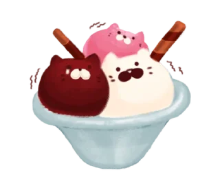 🍨 emoji maybe a little strange cat. @moe_sticker_bot Telegram sticker 24 of 40