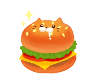 🍔 emoji maybe a little strange cat. @moe_sticker_bot Telegram sticker 16 of 40
