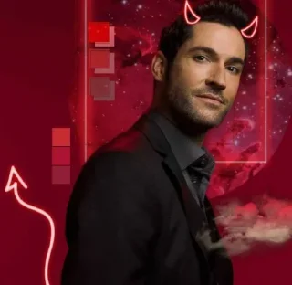 😎 emoji Lucifer ❤️  @sticker_pack_channel — @stckrRobot Telegram sticker 18 of 62