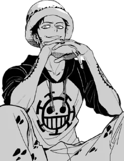 😏 emoji Trafalgar D Law @Blue_rose_sword Telegram sticker 15 of 40