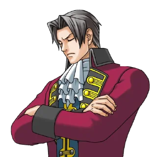 😊 emoji Ace Attorney - Miles Edgeworth Telegram sticker 19 of 31