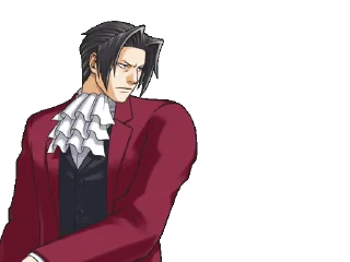 😊 emoji Ace Attorney - Miles Edgeworth Telegram sticker 20 of 31
