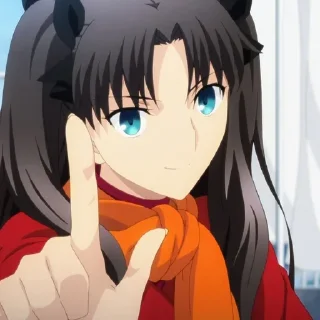 🙂 emoji Rin Tohsaka • @aninestickersii Telegram sticker 1 of 112