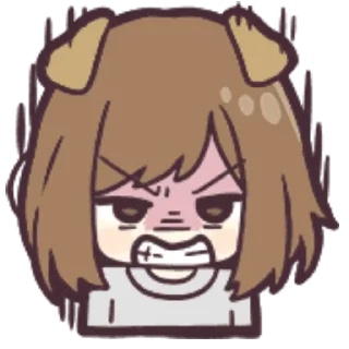 😡 emoji Dog girl Chibi Fuhrer Telegram sticker 16 of 42