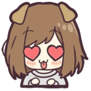 😍 emoji Dog girl Chibi Fuhrer Telegram sticker 6 of 42