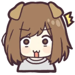 😯 emoji Dog girl Chibi Fuhrer Telegram sticker 18 of 42