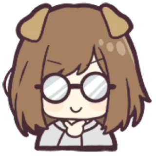 🤓 emoji Dog girl Chibi Fuhrer Telegram sticker 22 of 42