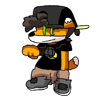 😄 emoji Lusrmin the little fox rapper Telegram sticker 7 of 15