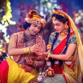 🥰 emoji Radha Krishna @sticker_pack_channel — @stckrRobot Telegram sticker 19 of 98