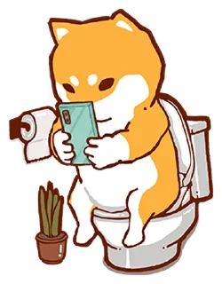 🚽 emoji A HomeShiba @moe_sticker_bot Telegram sticker 6 of 16