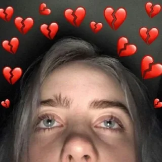 💔 emoji Billie Eilish👩‍🎤 @yourstickerschnl Telegram sticker 6 of 58