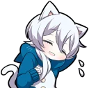 😅 emoji White Kitten (2) Telegram sticker 24 of 120