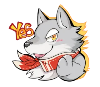 👍 emoji Gray wolf Telegram sticker 1 of 40
