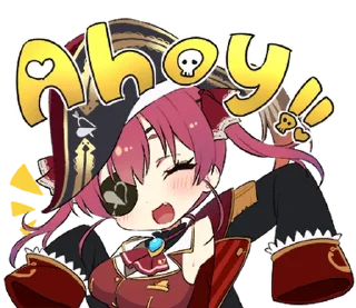 😊 emoji hololive sticker "Houshou Marine" _R Telegram sticker 1 of 24