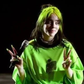 ✌️ emoji Billie Eilish👩‍🎤 @yourstickerschnl Telegram sticker 3 of 58