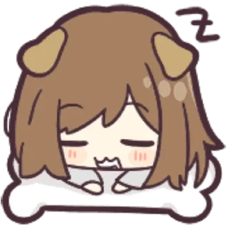 😴 emoji Dog girl Chibi Fuhrer Telegram sticker 19 of 42