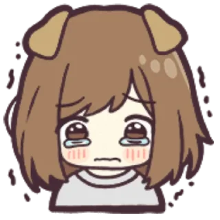 😢 emoji Dog girl Chibi Fuhrer Telegram sticker 12 of 42