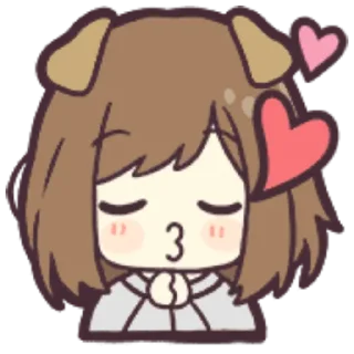 😚 emoji Dog girl Chibi Fuhrer Telegram sticker 8 of 42
