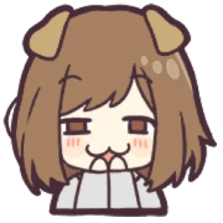 🤭 emoji Dog girl Chibi Fuhrer Telegram sticker 21 of 42