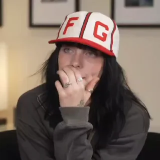 😐 emoji Billie Eilish ¦ @figurinhasWa Telegram sticker 5 of 50