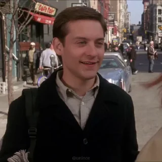 🕸 emoji ャ. Tobey Maguire ；@Unince . Telegram sticker 12 of 50