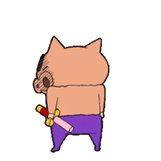 😊 emoji 不理不理左衛門動態貼圖 (Crayon Shin-chan 蠟筆小新) @kal_pc Telegram sticker 7 of 24