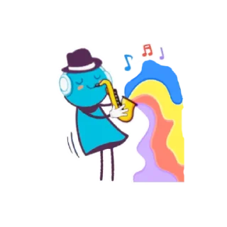 🎷 emoji DJ Doodles Telegram sticker 17 of 28