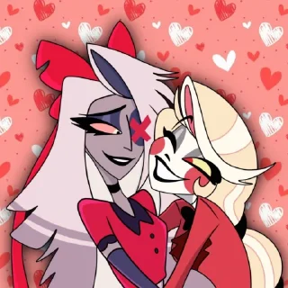 👩‍❤️‍👩 emoji Hazbin Hotel Telegram sticker 19 of 120