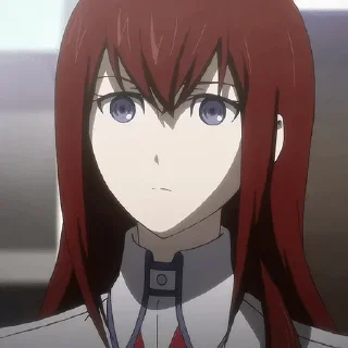 😟 emoji Kurisu, Asami, science & more Telegram sticker 17 of 120