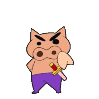 😊 emoji 不理不理左衛門動態貼圖 (Crayon Shin-chan 蠟筆小新) @kal_pc Telegram sticker 19 of 24