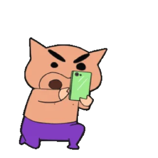 😊 emoji 不理不理左衛門動態貼圖 (Crayon Shin-chan 蠟筆小新) @kal_pc Telegram sticker 23 of 24