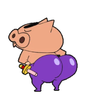 😊 emoji 不理不理左衛門動態貼圖 (Crayon Shin-chan 蠟筆小新) @kal_pc Telegram sticker 18 of 24
