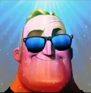 😎 emoji Mr Increíble Perturbado+Afortunado RDL! Sticker pack Telegram sticker 7 of 19
