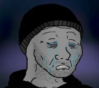😭 emoji Fucked up Wojak Telegram sticker 18 of 32