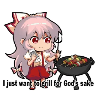 👨‍🍳 emoji Jokanhiyou Fujiwara no Mokou's pack Telegram sticker 5 of 101
