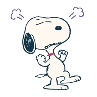 😊 emoji 【英文】敏捷地動了！Snoopy 情緒表現貼圖 (史努比) @kal_pc Telegram sticker 19 of 24