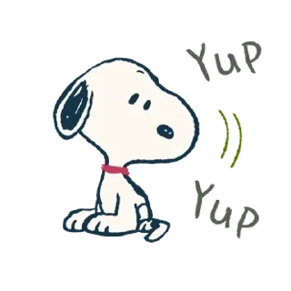 😊 emoji 【英文】敏捷地動了！Snoopy 情緒表現貼圖 (史努比) @kal_pc Telegram sticker 11 of 24