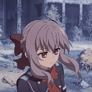 😕 emoji Shinoa Hiiragi @animestickersii Telegram sticker 15 of 51
